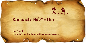Karbach Mónika névjegykártya